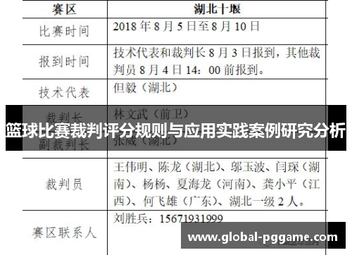 篮球比赛裁判评分规则与应用实践案例研究分析