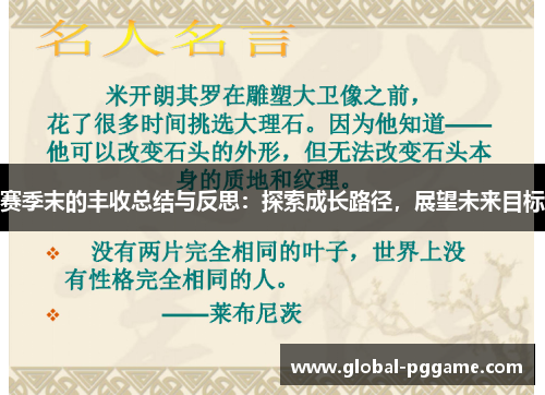赛季末的丰收总结与反思：探索成长路径，展望未来目标